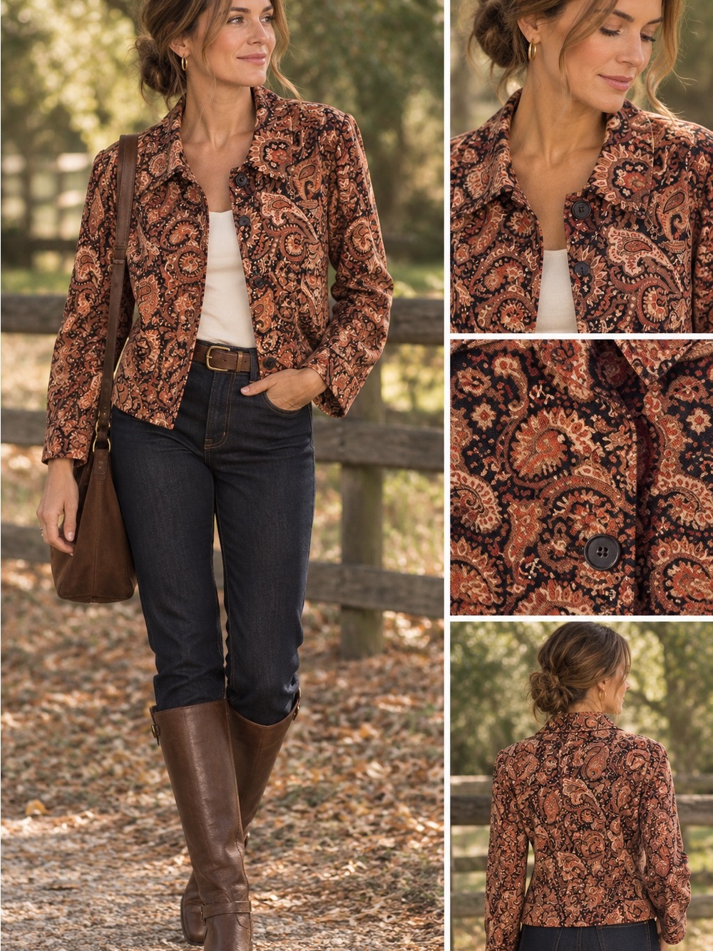 Passport Paisley Blazer in Brown and Rust Tones